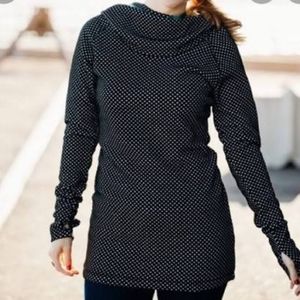 Betabrand Cowl Neck Tunic Black and White Size L